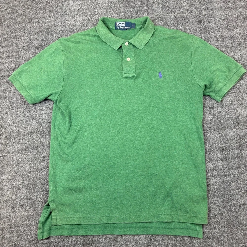 Polo Ralph Lauren Mens Size Small Green Heather Short Sleeve Pony Polo Shirt